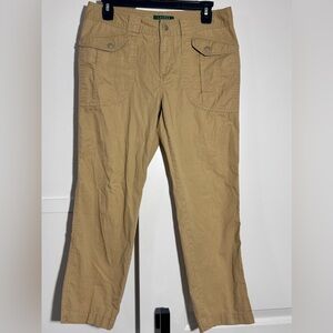 Ralph Lauren Petite 4P Pants: Premium Khaki Cargo - Authentic Safari Style